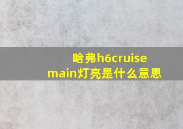 哈弗h6cruisemain灯亮是什么意思