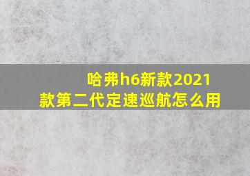 哈弗h6新款2021款第二代定速巡航怎么用