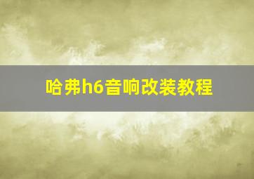 哈弗h6音响改装教程