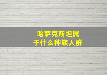 哈萨克斯坦属于什么种族人群