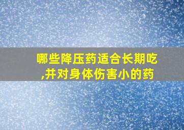 哪些降压药适合长期吃,并对身体伤害小的药