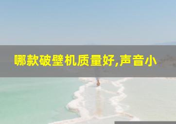 哪款破壁机质量好,声音小