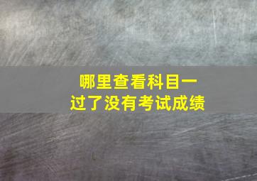 哪里查看科目一过了没有考试成绩