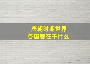 唐朝时期世界各国都在干什么