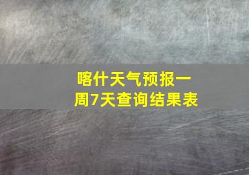 喀什天气预报一周7天查询结果表