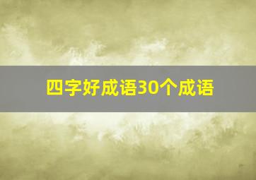 四字好成语30个成语