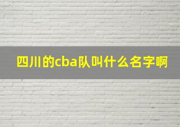 四川的cba队叫什么名字啊