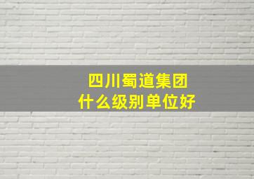 四川蜀道集团什么级别单位好