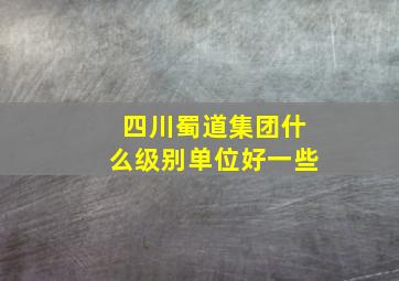 四川蜀道集团什么级别单位好一些