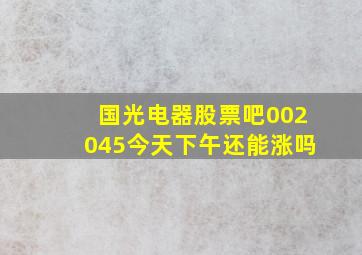 国光电器股票吧002045今天下午还能涨吗