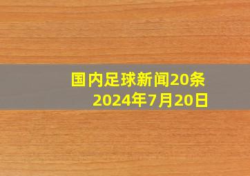 国内足球新闻20条2024年7月20日