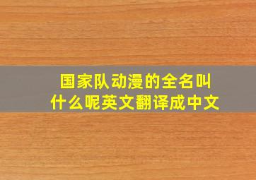 国家队动漫的全名叫什么呢英文翻译成中文