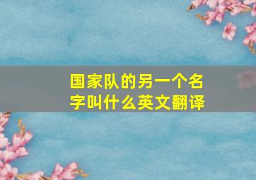 国家队的另一个名字叫什么英文翻译