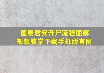 国泰君安开户流程图解视频教学下载手机版官网