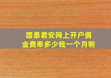 国泰君安网上开户佣金费率多少钱一个月啊