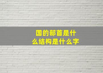 国的部首是什么结构是什么字