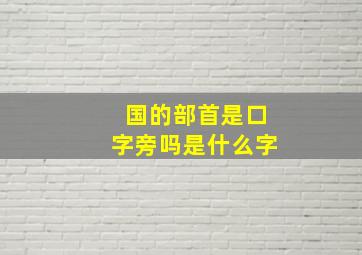 国的部首是口字旁吗是什么字