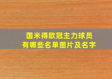 国米得欧冠主力球员有哪些名单图片及名字