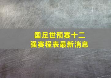 国足世预赛十二强赛程表最新消息