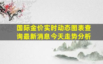 国际金价实时动态图表查询最新消息今天走势分析