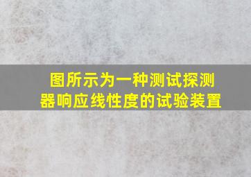 图所示为一种测试探测器响应线性度的试验装置