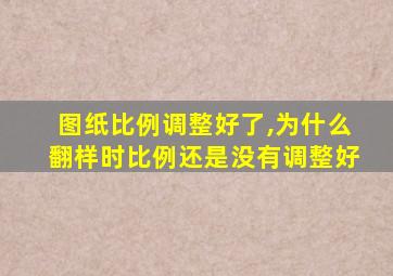 图纸比例调整好了,为什么翻样时比例还是没有调整好