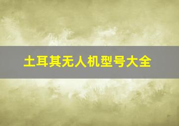 土耳其无人机型号大全