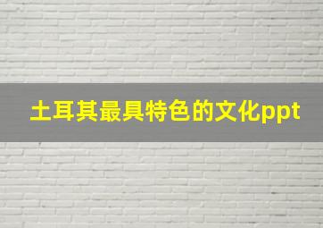 土耳其最具特色的文化ppt