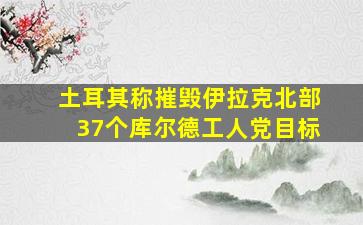 土耳其称摧毁伊拉克北部37个库尔德工人党目标