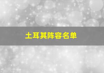 土耳其阵容名单