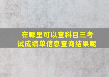 在哪里可以查科目三考试成绩单信息查询结果呢