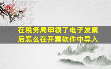 在税务局申领了电子发票后怎么在开票软件中导入