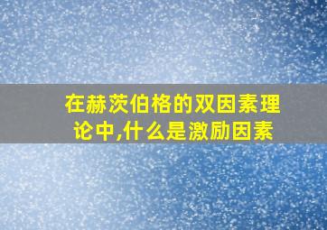 在赫茨伯格的双因素理论中,什么是激励因素