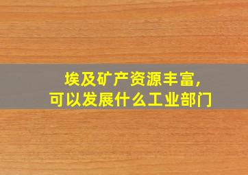 埃及矿产资源丰富,可以发展什么工业部门