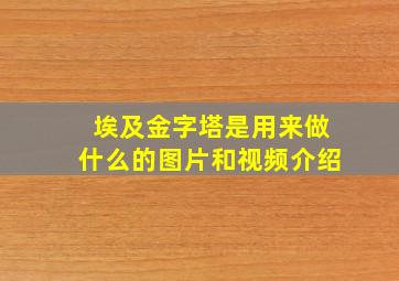 埃及金字塔是用来做什么的图片和视频介绍