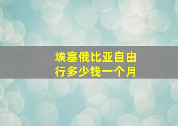 埃塞俄比亚自由行多少钱一个月