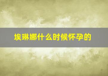 埃琳娜什么时候怀孕的