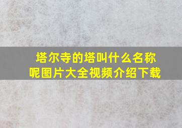 塔尔寺的塔叫什么名称呢图片大全视频介绍下载