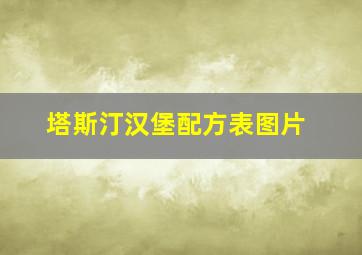 塔斯汀汉堡配方表图片