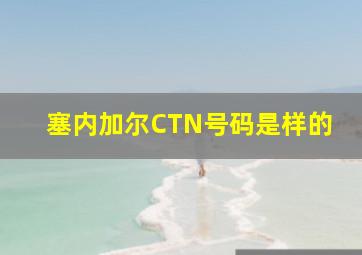 塞内加尔CTN号码是样的