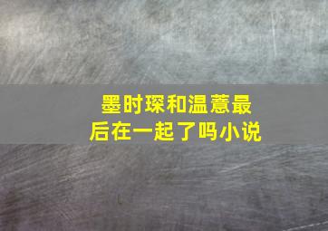 墨时琛和温薏最后在一起了吗小说