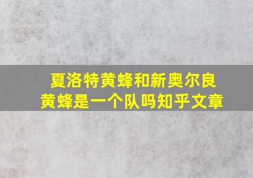 夏洛特黄蜂和新奥尔良黄蜂是一个队吗知乎文章