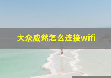 大众威然怎么连接wifi