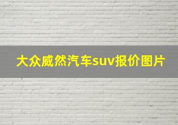 大众威然汽车suv报价图片