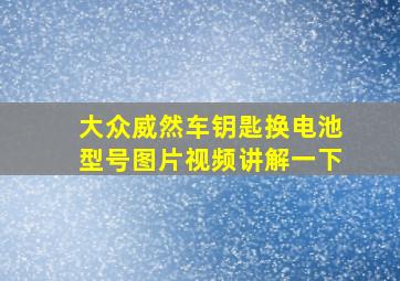 大众威然车钥匙换电池型号图片视频讲解一下