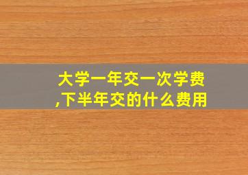 大学一年交一次学费,下半年交的什么费用