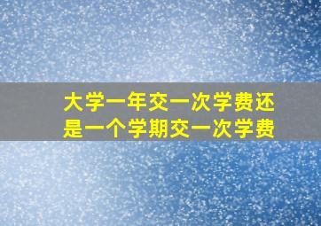 大学一年交一次学费还是一个学期交一次学费