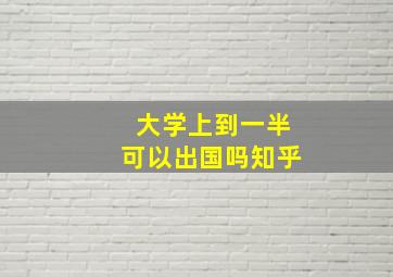 大学上到一半可以出国吗知乎