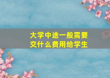 大学中途一般需要交什么费用给学生