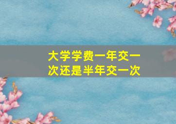 大学学费一年交一次还是半年交一次